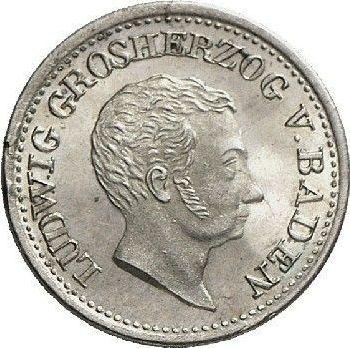 Obverse 3 Kreuzer 1829 - Silver Coin Value - Baden, Louis I