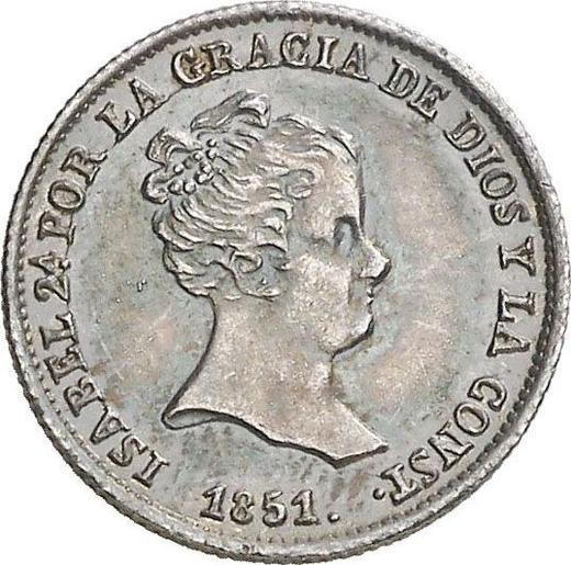Obverse 1 Real 1851 S RD - Silver Coin Value - Spain, Isabella II