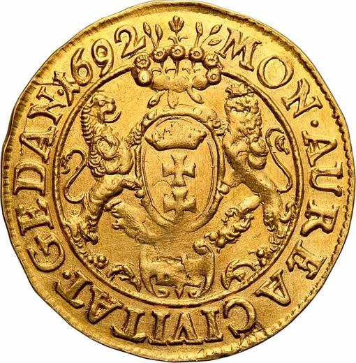 Revers Dukat 1692 "Danzig" - Goldmünze Wert - Polen, Johann III Sobieski