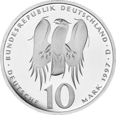 Reverse 10 Mark 1997 D "Melanchthon" - Silver Coin Value - Germany, FRG