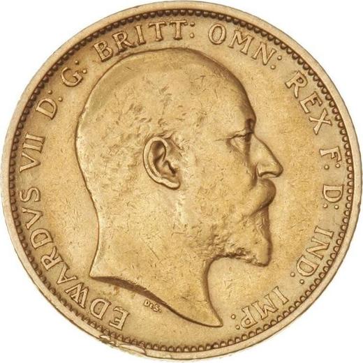 Аверс монеты - Соверен 1904 года S - цена золотой монеты - Австралия, Эдуард VII