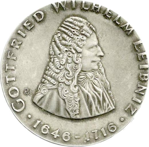 Obverse 20 Mark 1966 "Leibniz" Edge (10 MARK DER DEUTSCHEN NOTENBANK) - Silver Coin Value - Germany, GDR