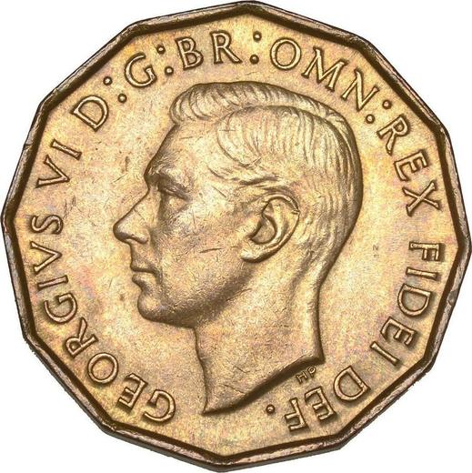 Avers 3 Pence 1951 HP "Typ 1949-1952" - Münze Wert - Großbritannien, Georg VI