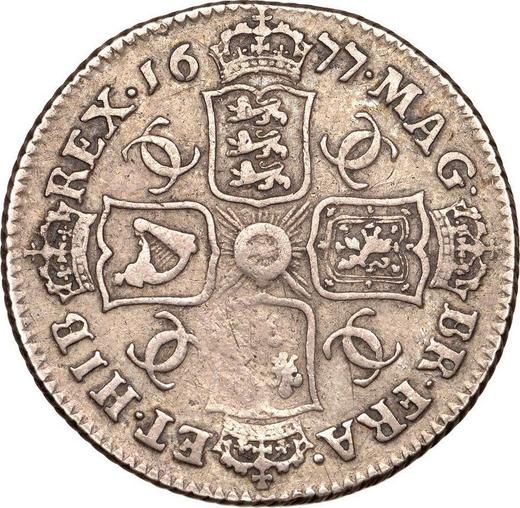 Reverse Shilling 1677 "Second laureate bust" Plume below bust only - Silver Coin Value - United Kingdom, Charles II