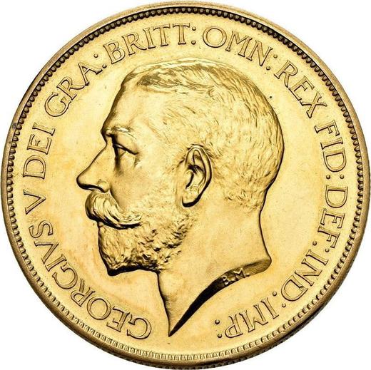 Аверс монеты - 5 фунтов 1911 года BM - цена золотой монеты - Великобритания, Георг V