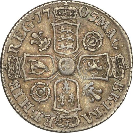 Reverse Sixpence 1705 New type of shields Roses and Plumes in angles - Silver Coin Value - United Kingdom, Anne