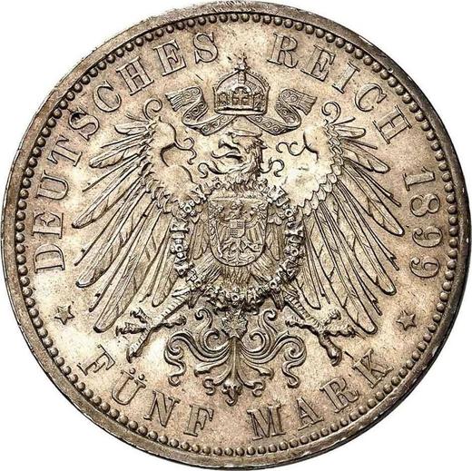 Reverse 5 Mark 1899 G "Baden" - Silver Coin Value - Germany, German Empire