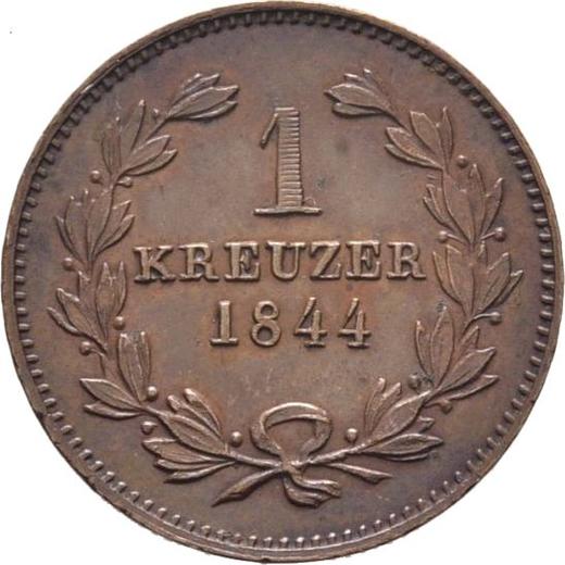 Reverse Kreuzer 1844 -  Coin Value - Baden, Leopold