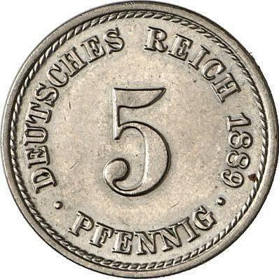 Obverse 5 Pfennig 1889 A "Type 1874-1889" - Coin Value - Germany, German Empire