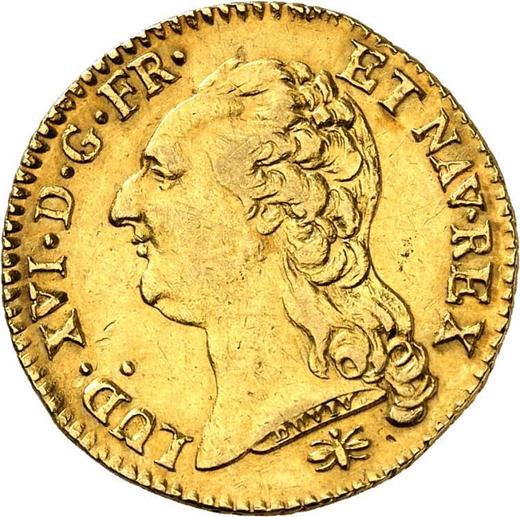 Anverso Louis d'Or 1792 D "Tipo 1785-1792" - valor de la moneda de oro - Francia, Luis XVI