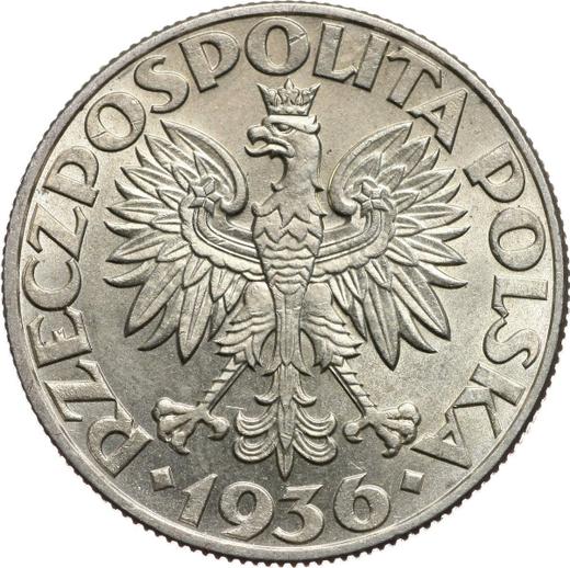 Reverse 5 Zlotych 1936 JA "Sailing Vessel" - Silver Coin Value - Poland, II Republic