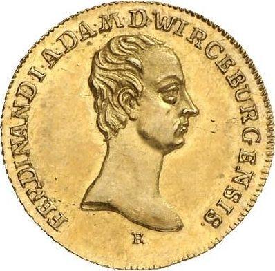 Аверс монеты - Гульден 1812 года R - цена золотой монеты - Вюрцбург, Фердинанд