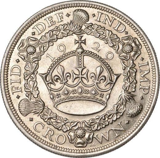 Rewers monety - 1 korona 1929 - cena srebrnej monety - Wielka Brytania, Jerzy V