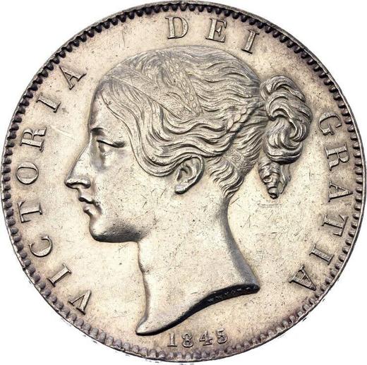 Avers 1 Krone 1845 W. WYON - Silbermünze Wert - Großbritannien, Victoria