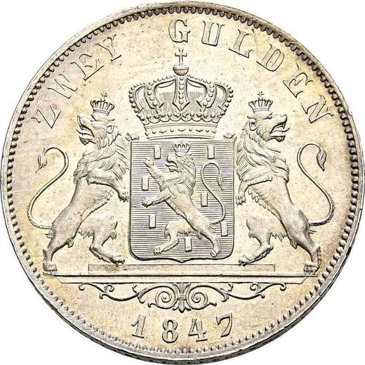 Reverse 2 Gulden 1847 - Silver Coin Value - Nassau, Adolphe