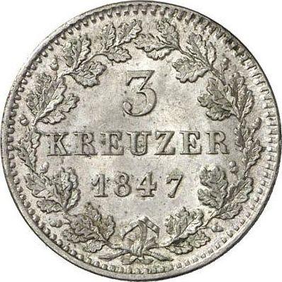 Reverse 3 Kreuzer 1847 - Silver Coin Value - Bavaria, Ludwig I