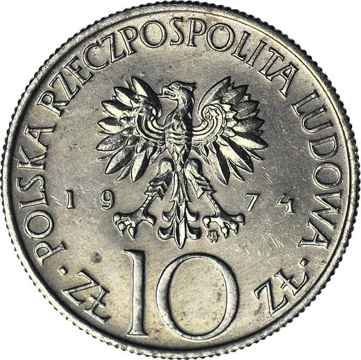 Avers Probe 10 Zlotych 1974 MW AJ "Adam Mickiewicz" Kupfernickel - Münze Wert - Polen, Volksrepublik Polen
