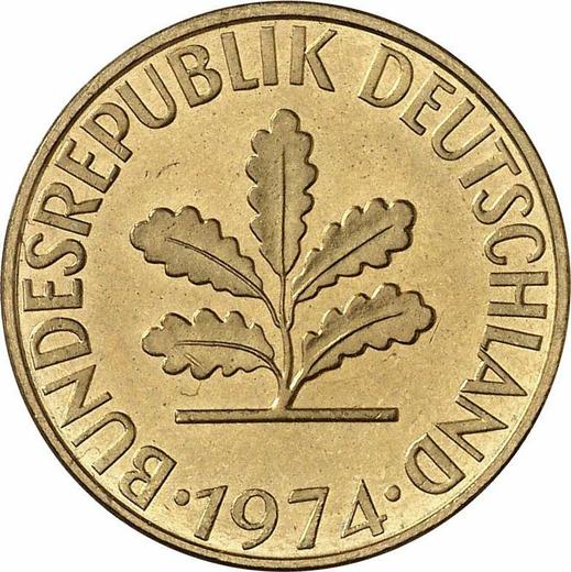 Reverse 10 Pfennig 1974 J - Coin Value - Germany, FRG