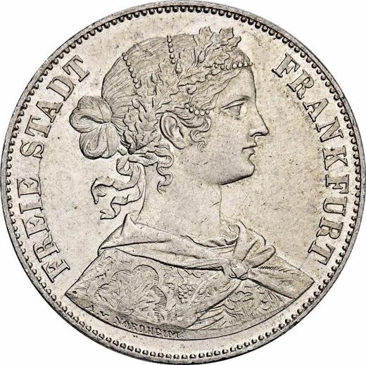 Аверс монеты - Талер 1860 года - цена серебряной монеты - Франкфурт-на-Майне, Вольный город