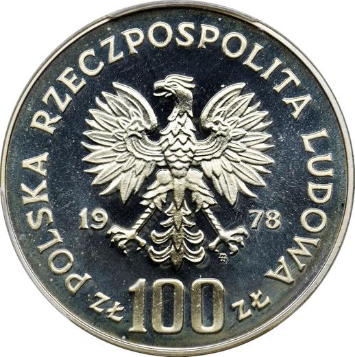 Avers Probe 100 Zlotych 1978 MW "Adam Mickiewicz" Silber Keine Locke - Silbermünze Wert - Polen, Volksrepublik Polen