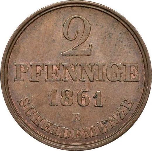 Reverse 2 Pfennig 1861 B -  Coin Value - Hanover, George V