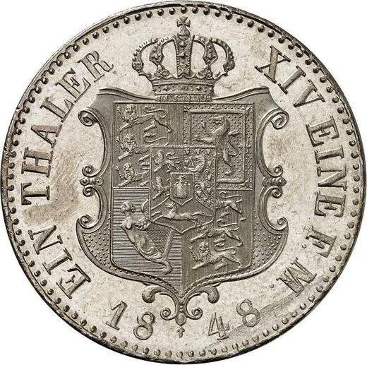 Revers Taler 1848 A "Typ 1841-1849" - Silbermünze Wert - Hannover, Ernst August I