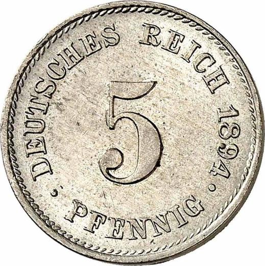 Obverse 5 Pfennig 1894 J "Type 1890-1915" - Coin Value - Germany, German Empire