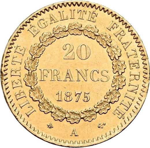 Reverse 20 Francs 1875 A "Type 1871-1898" - Gold Coin Value - France, Third Republic