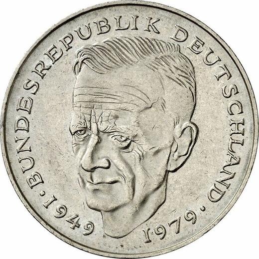 Obverse 2 Mark 1991 D "Kurt Schumacher" - Coin Value - Germany, FRG