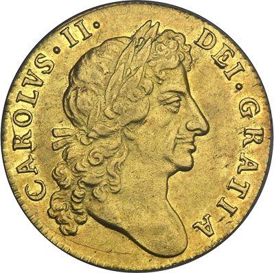 Obverse Guinea 1674 "Fourth laureate bust" - Gold Coin Value - United Kingdom, Charles II