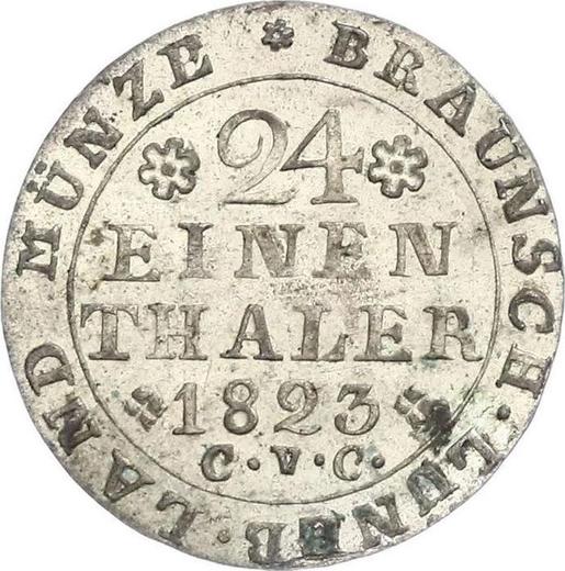 Reverse 1/24 Thaler 1823 CvC - Silver Coin Value - Brunswick-Wolfenbüttel, Charles II