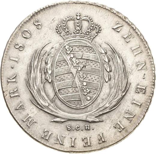 Reverso Tálero 1808 S.G.H. - valor de la moneda de plata - Sajonia, Federico Augusto I