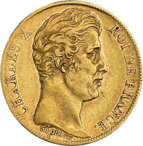 Obverse 20 Francs 1829 A "Type 1825-1830" - Gold Coin Value - France, Charles X
