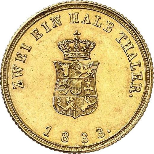 Reverse 2 1/2 Thaler 1833 - Gold Coin Value - Mecklenburg-Schwerin, Frederick Francis I