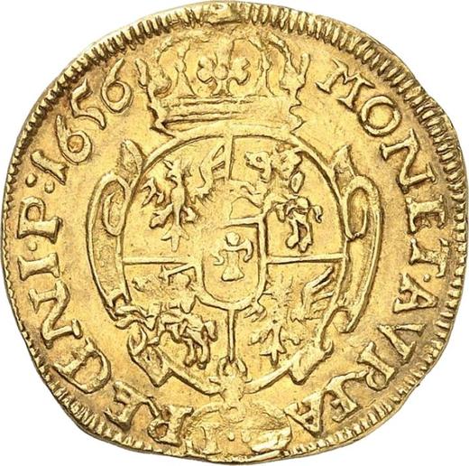 Reverse Ducat 1656 IC "Portrait with Crown" - Gold Coin Value - Poland, John II Casimir