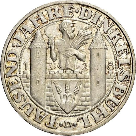 Obverse 3 Reichsmark 1928 D "Dinkelsbühl" - Silver Coin Value - Germany, Weimar Republic