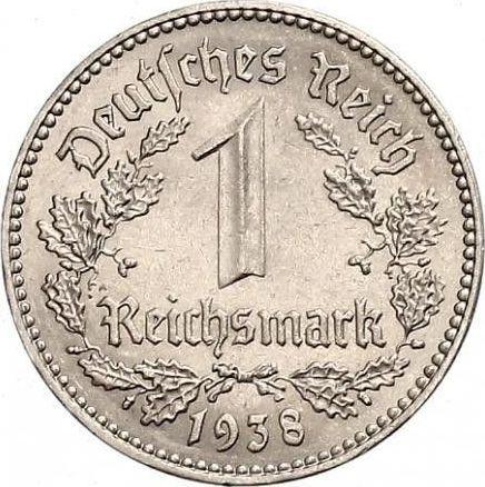 Anverso 1 Reichsmark 1938 E "Tipo 1933-1939" - valor de la moneda  - Alemania, Alemania nazi