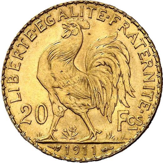 Reverse 20 Francs 1911 "Type 1907-1914" - Gold Coin Value - France, Third Republic