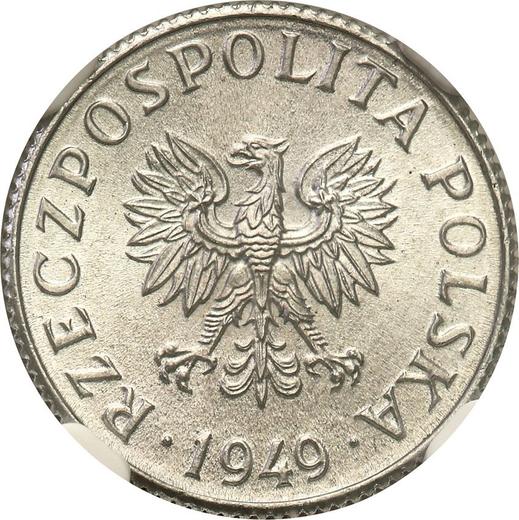 Obverse 1 Grosz 1949 -  Coin Value - Poland, Peoples Republic