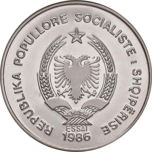 Reverse Pattern 50 Lekë 1986 "Railroad" Palladium - Palladium Coin Value - Albania, People's Republic