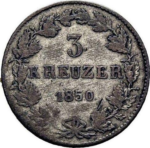 Reverse 3 Kreuzer 1850 - Silver Coin Value - Hesse-Darmstadt, Louis III