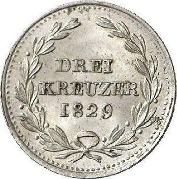 Reverse 3 Kreuzer 1829 - Silver Coin Value - Baden, Louis I