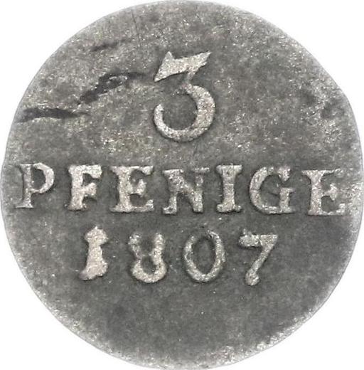 Rewers monety - Lobenstein 3 fenigi 1807 - cena srebrnej monety - Reuss-Schleiz, Henryk LIV