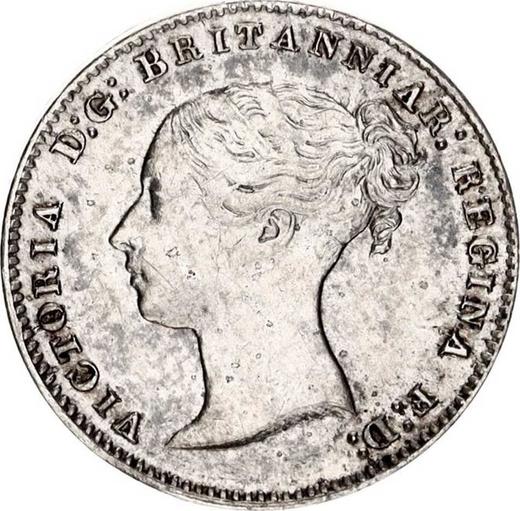 Anverso 3 peniques 1860 - valor de la moneda de plata - Gran Bretaña, Victoria