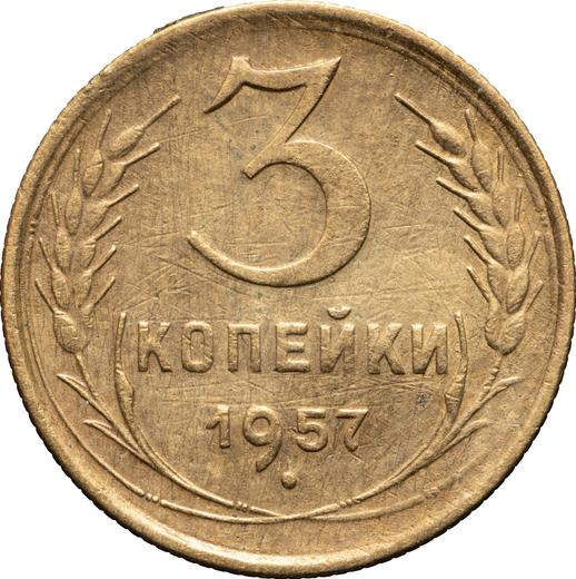 Reverse 3 Kopeks 1957 Wreath with 16 ribbons -  Coin Value - Russia, Soviet Union - USSR