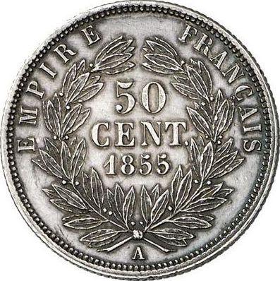 Revers 50 Centime 1855 A "Typ 1853-1863" - Silbermünze Wert - Frankreich, Napoleon III