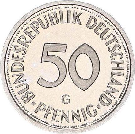 Obverse 50 Pfennig 1995 G - Coin Value - Germany, FRG