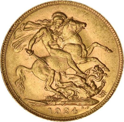 Reverse Sovereign 1924 P - Gold Coin Value - Australia, George V