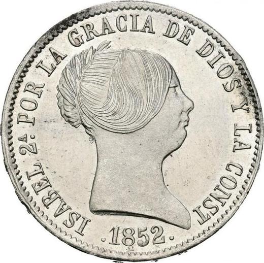 Obverse 10 Reales 1852 8-pointed star - Silver Coin Value - Spain, Isabella II