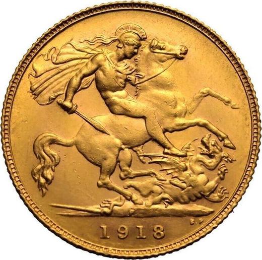 Reverse Half Sovereign 1918 P - Gold Coin Value - Australia, George V